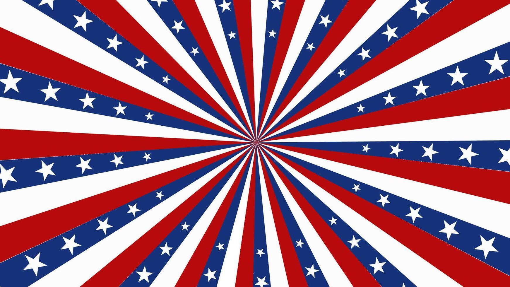 Patriotic red white blue starburst with stripes and stars design vector
