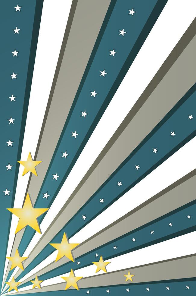 Abstract starburst pattern with gradient rays and stars on blue background vector