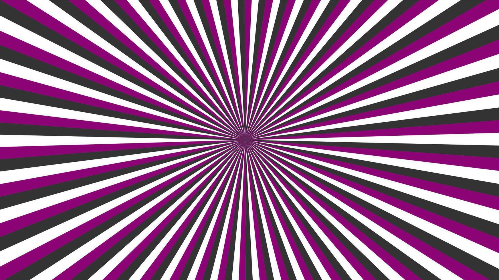 Vibrant purple and black radiating lines with hypnotic effect vector
