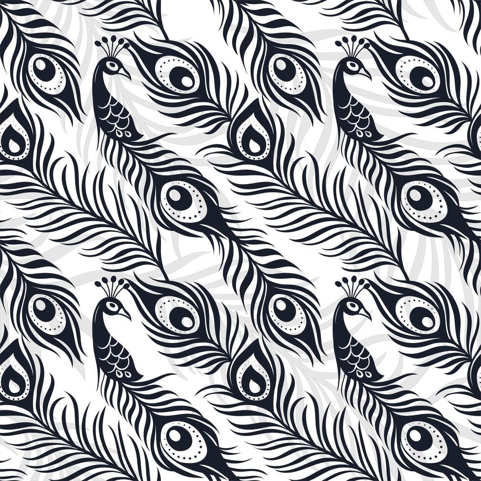Peacock feather pattern design vector