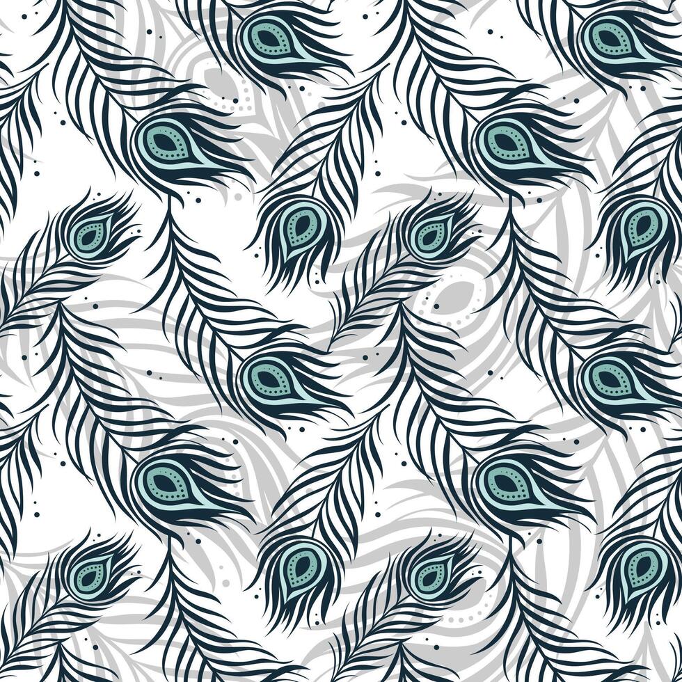 Peacock feather pattern design vector