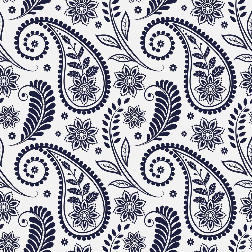 Navy floral pattern design vector