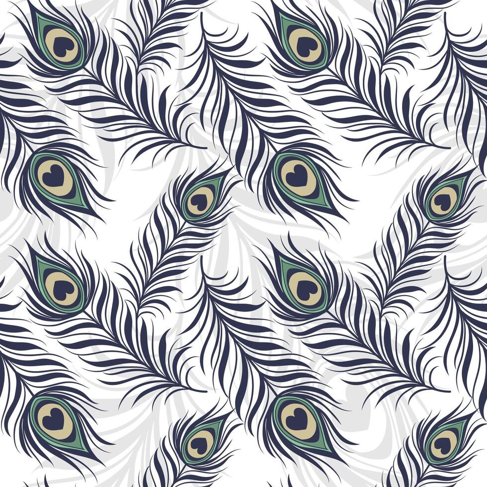 Peacock feather pattern design vector
