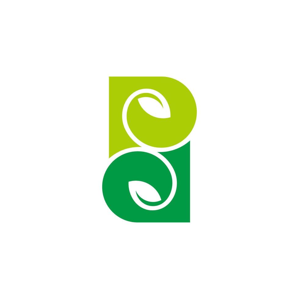 letter spd green loop simple leaf logo vector