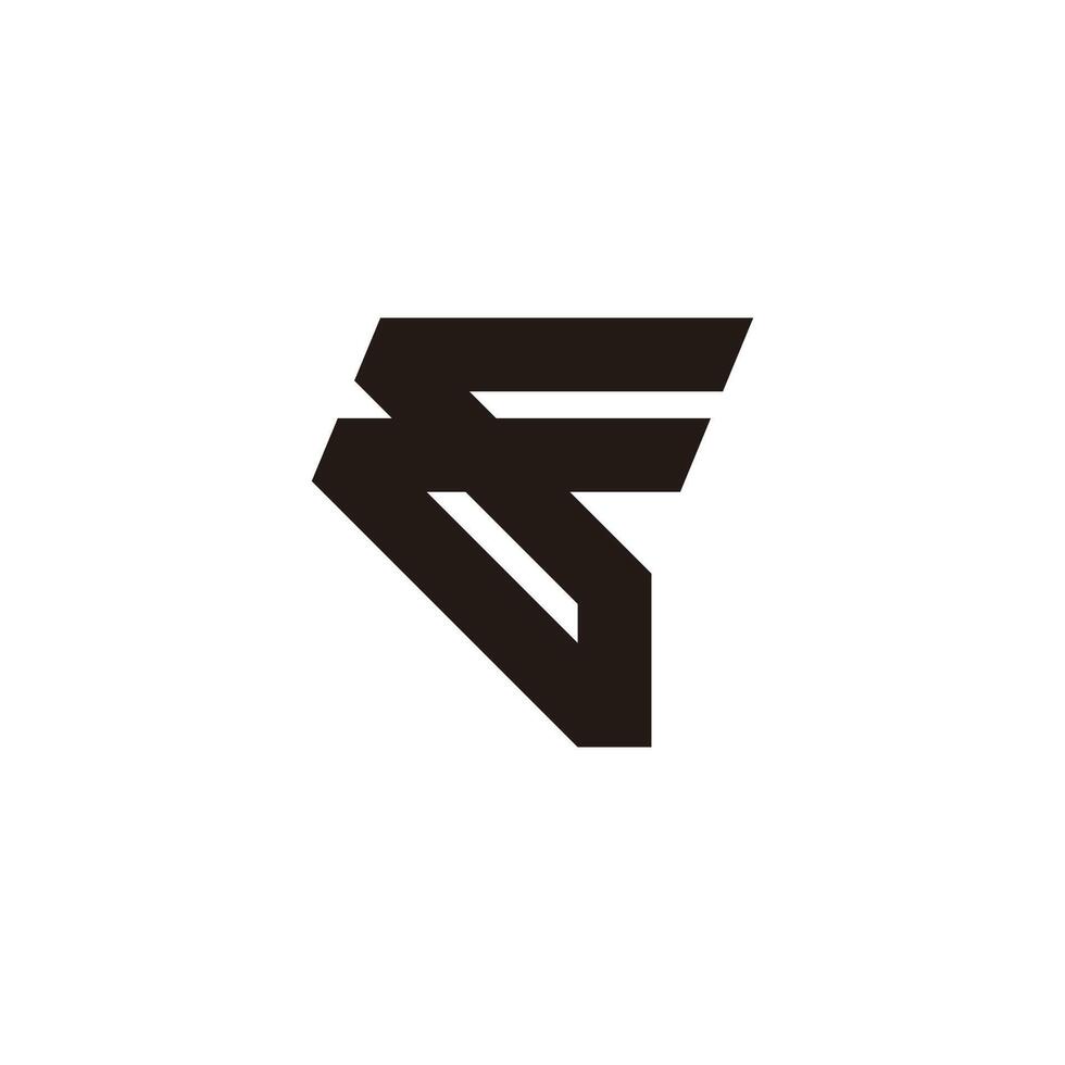 letter ff simple geometric lines logo vector