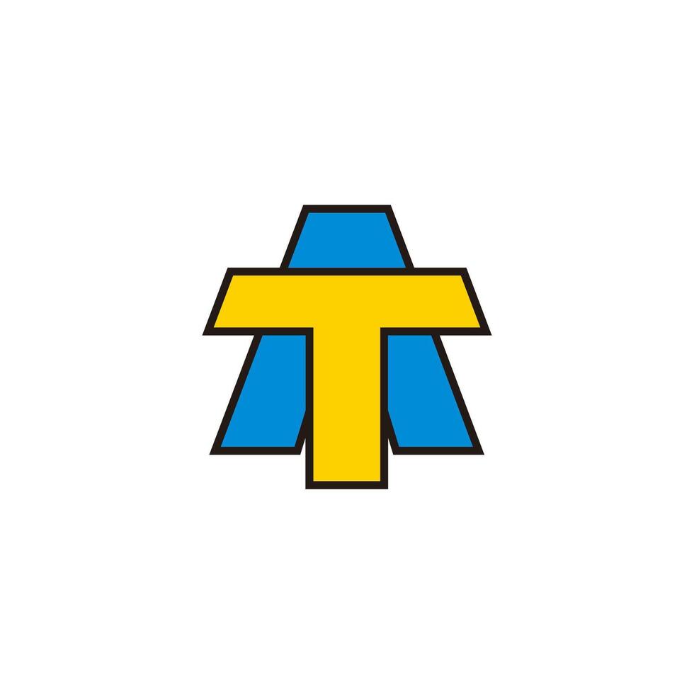 letter at ta simple outlines colorful simple logo vector