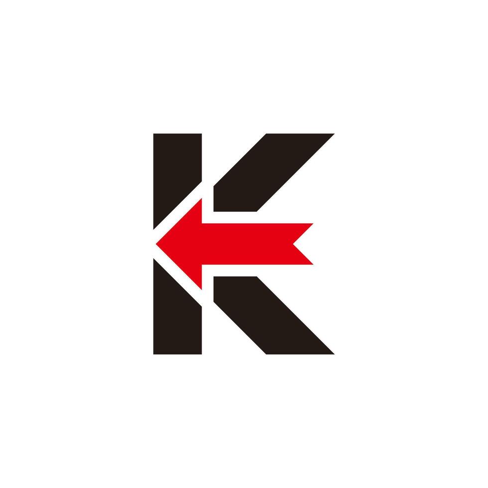 letter k motion arrow simple geometric logo vector