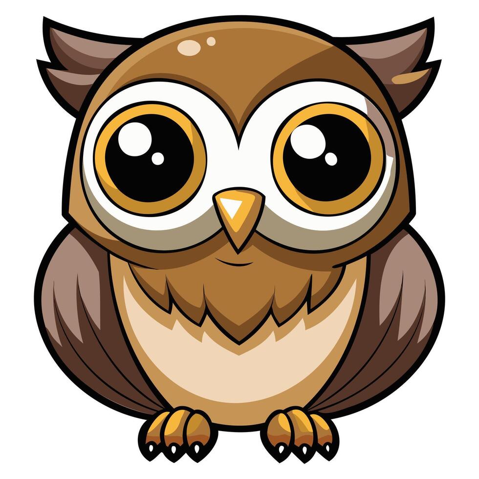 Cute Emotional Chibi Owl Graphics vector