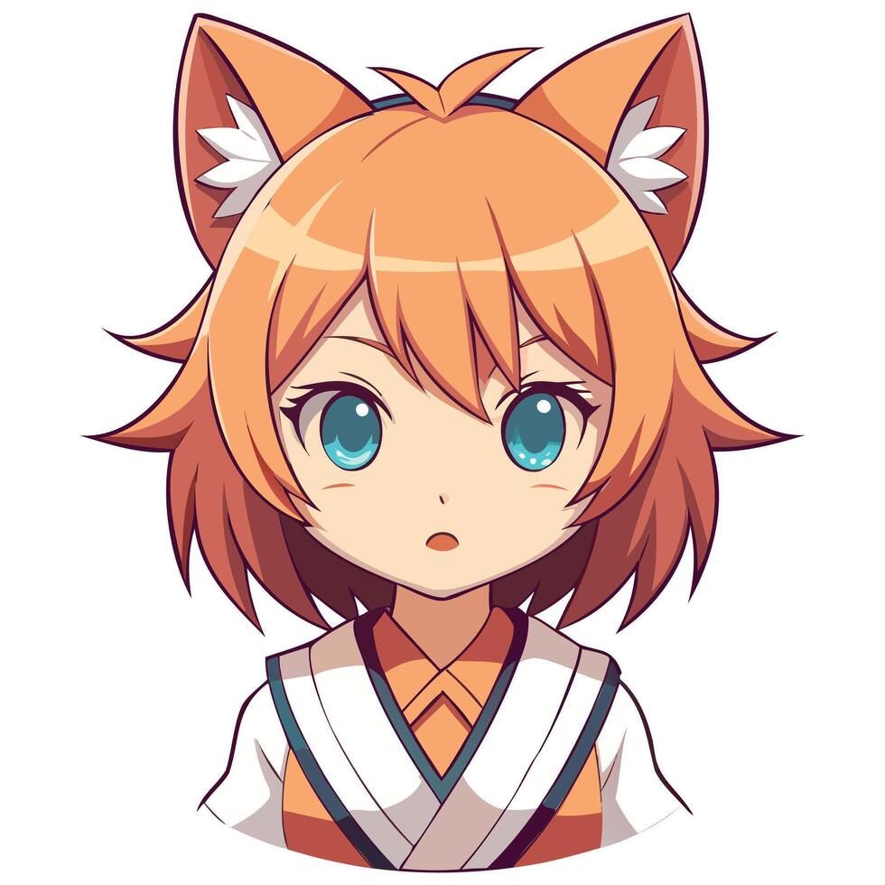 Bold Japanese Animation Character vector