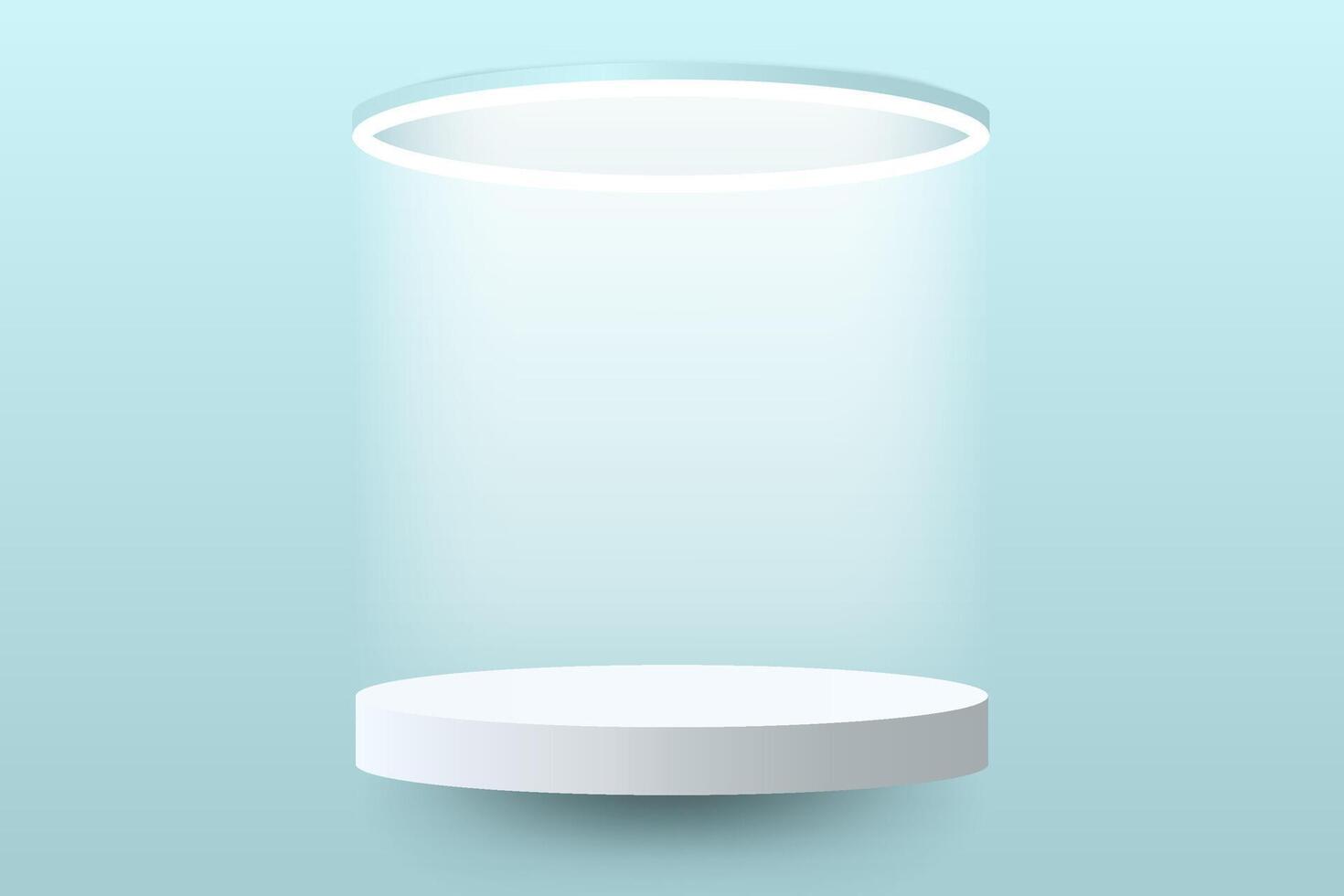 Abstract 3D podium with spot light on blue studio background. vector