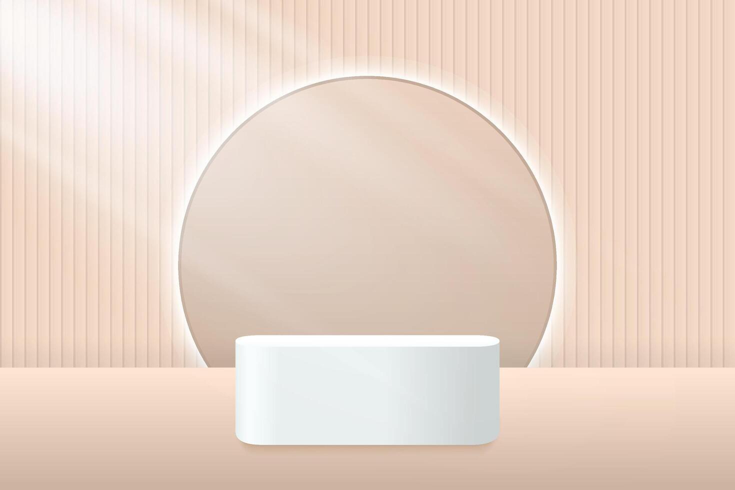 Abstract 3D beige podium background. Modern minimalist mockup for product display presentation. vector