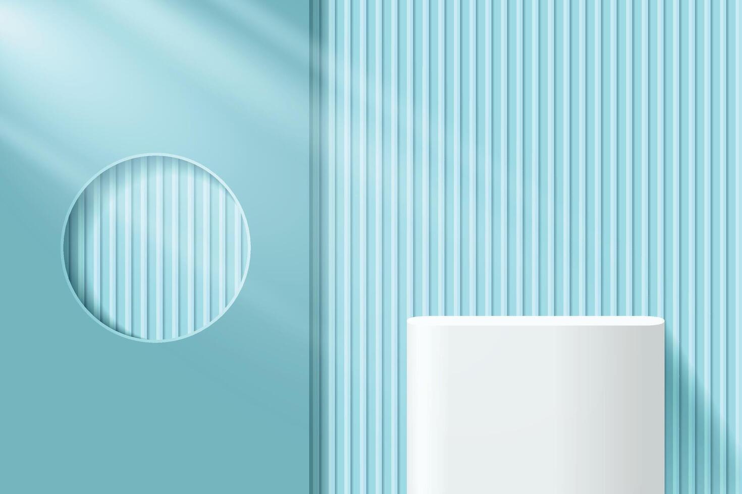 Modern display podium against striped backdrop vector