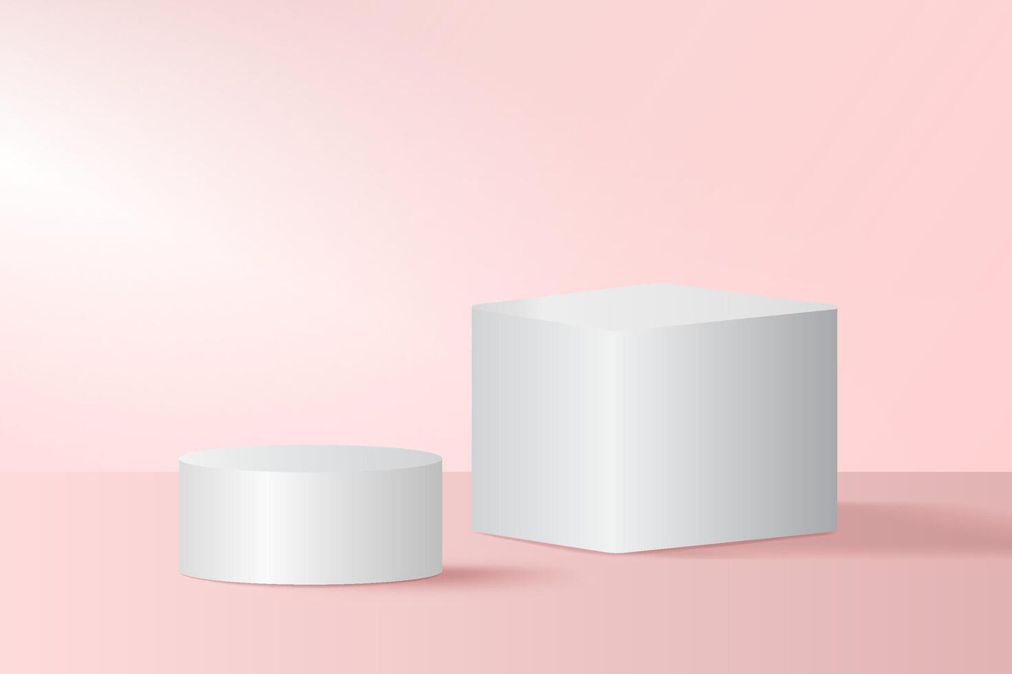 White display blocks on pink surface vector