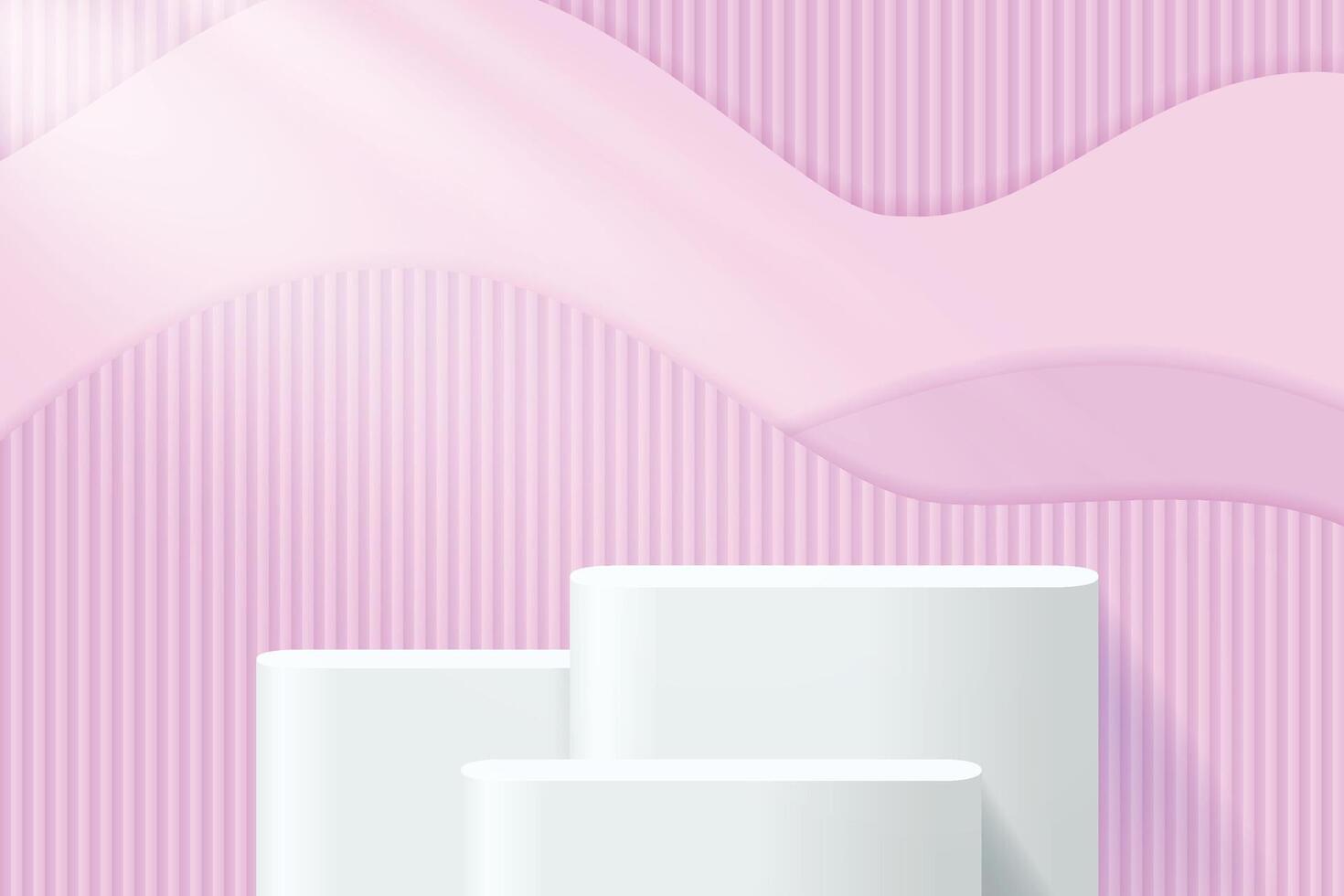 Minimal abstract 3D pink podium background vector