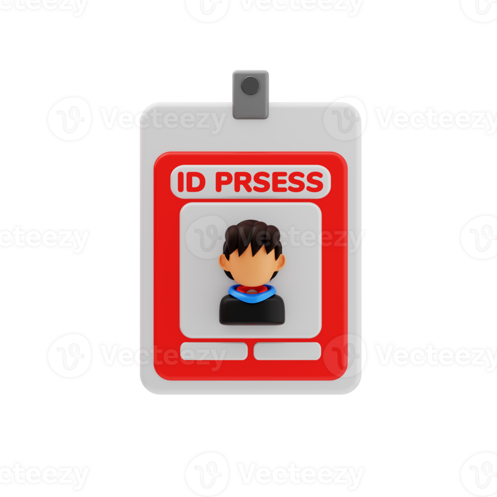 Press ID card 3d icon. Press ID card with journalist photo png