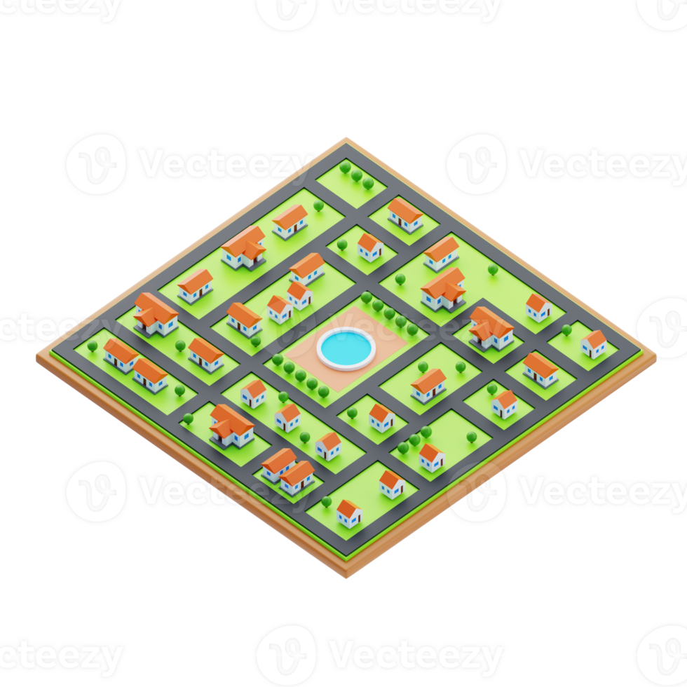 Isometric City plan. 3d illustration of City plan png