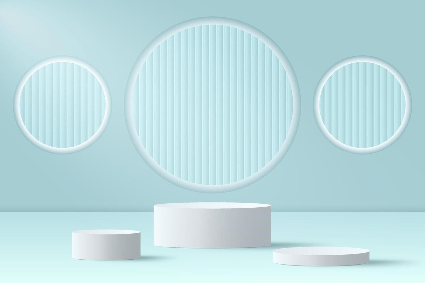 White pedestals in minimalist design vector