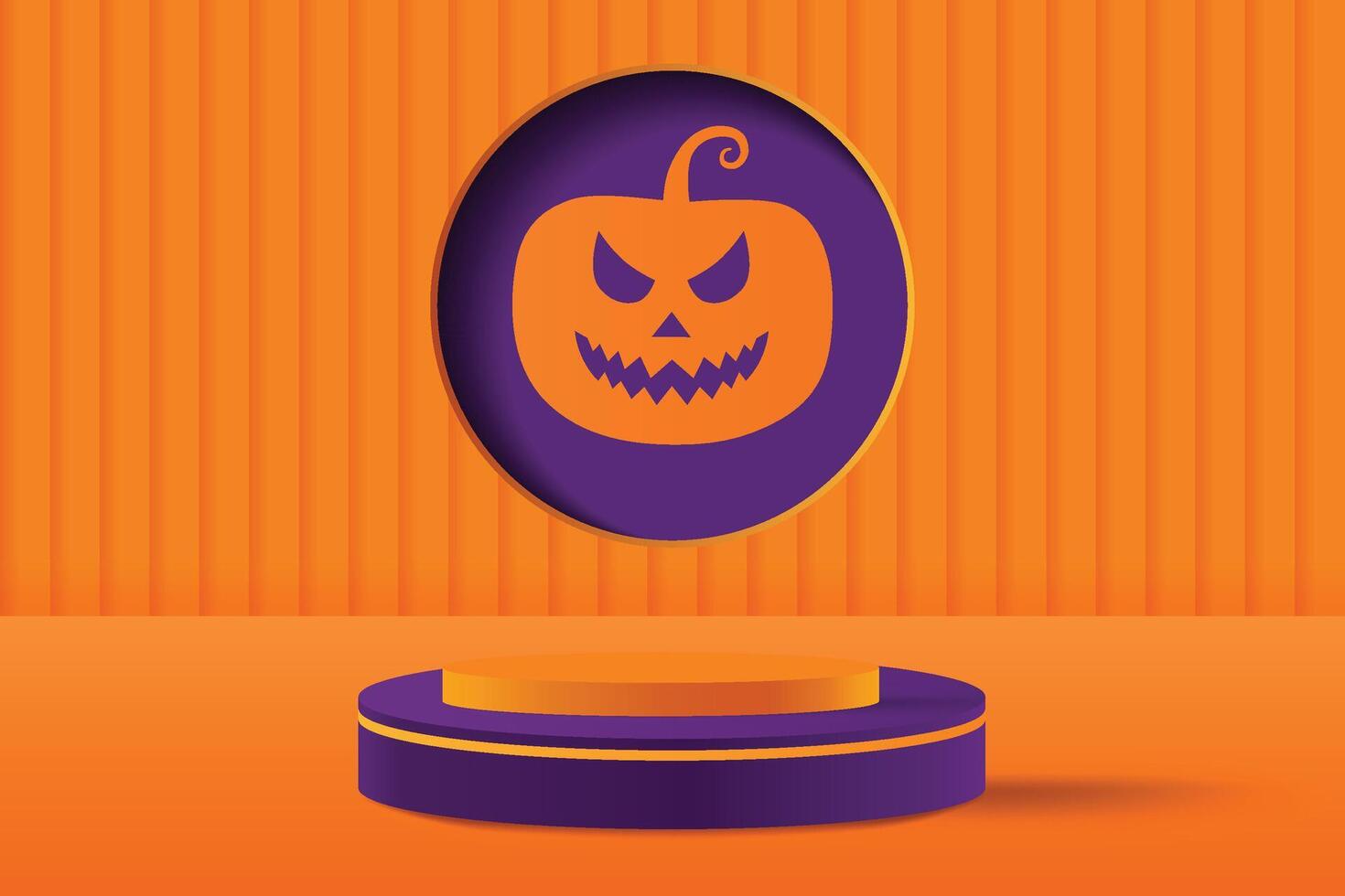 Spooky pumpkin illustration for Halloween vector