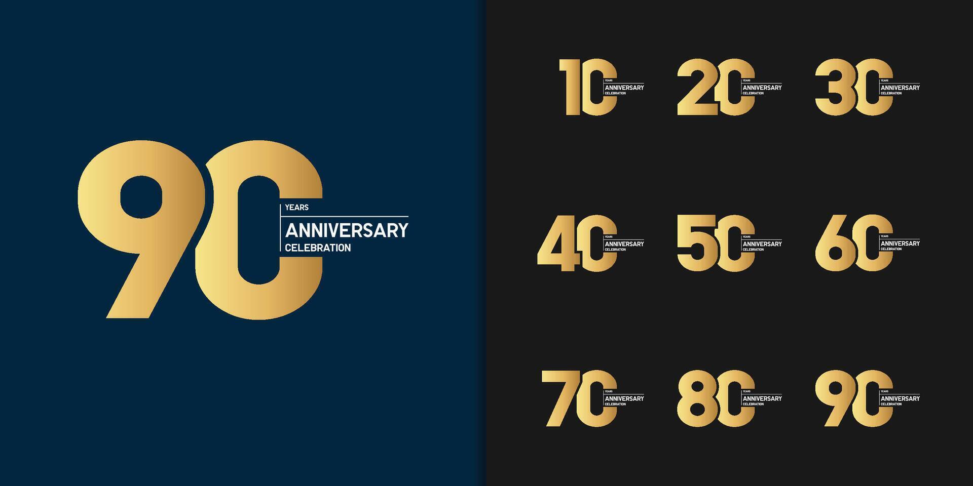 Golden anniversary logotype celebration emblem design. vector