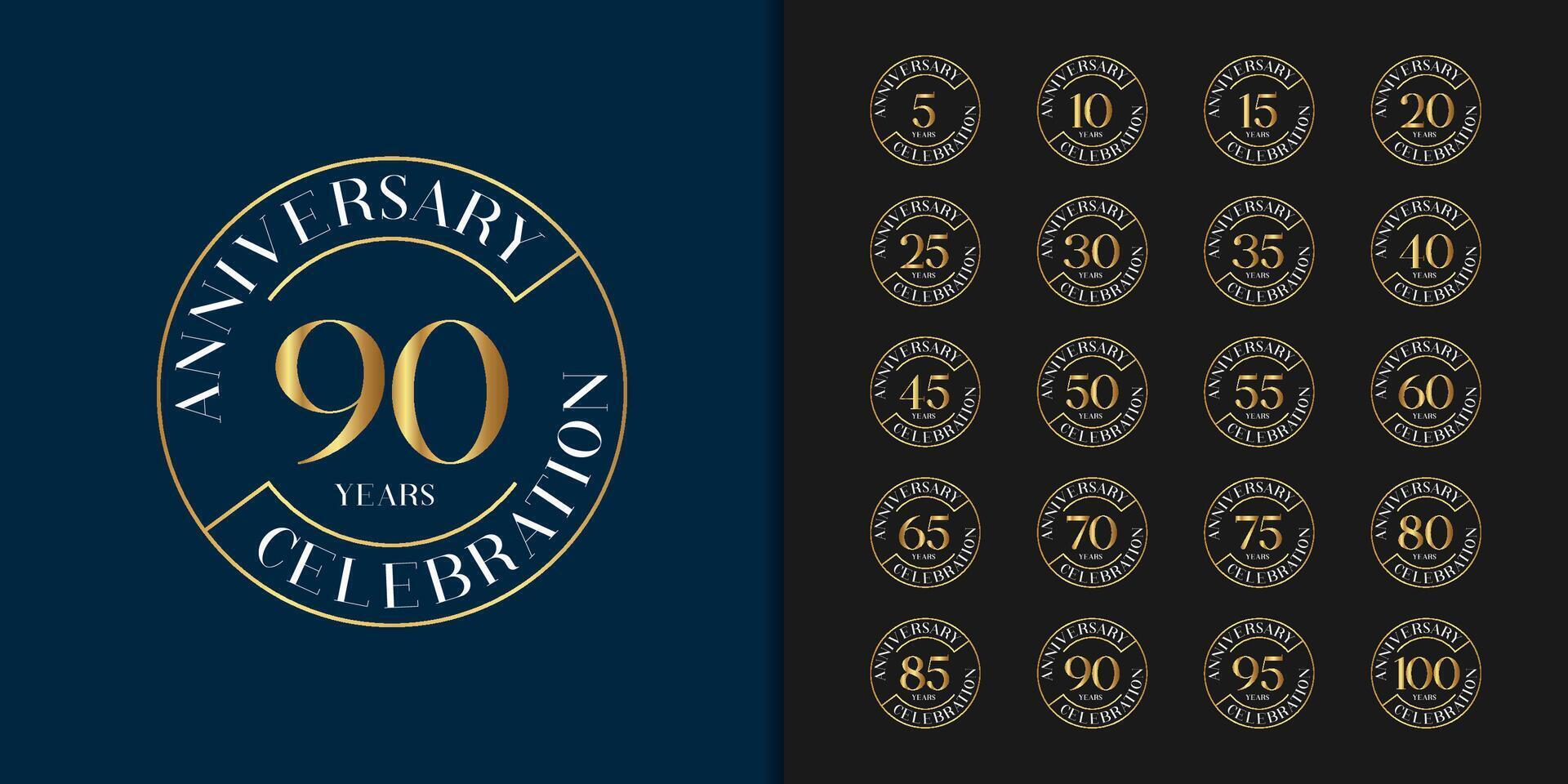 Golden anniversary celebration emblem design for company profile, leaflet, magazine, brochure, web, banner vector