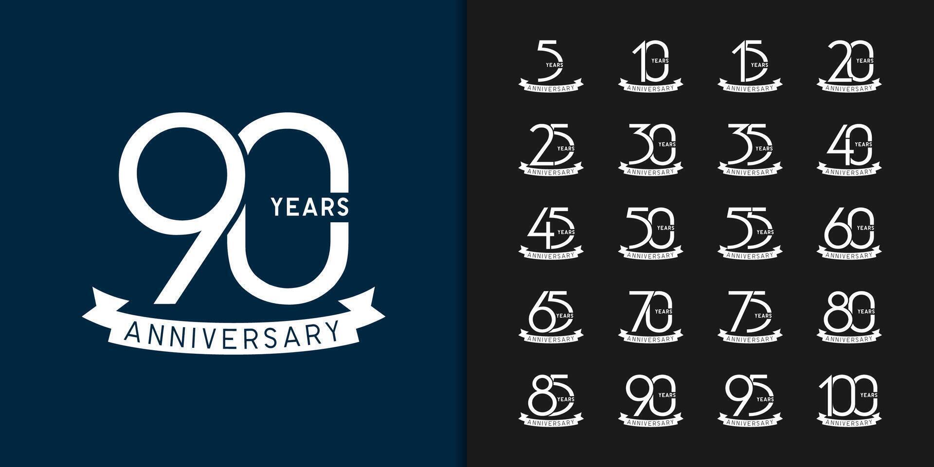 Modern geometric anniversary celebration icons design. vector