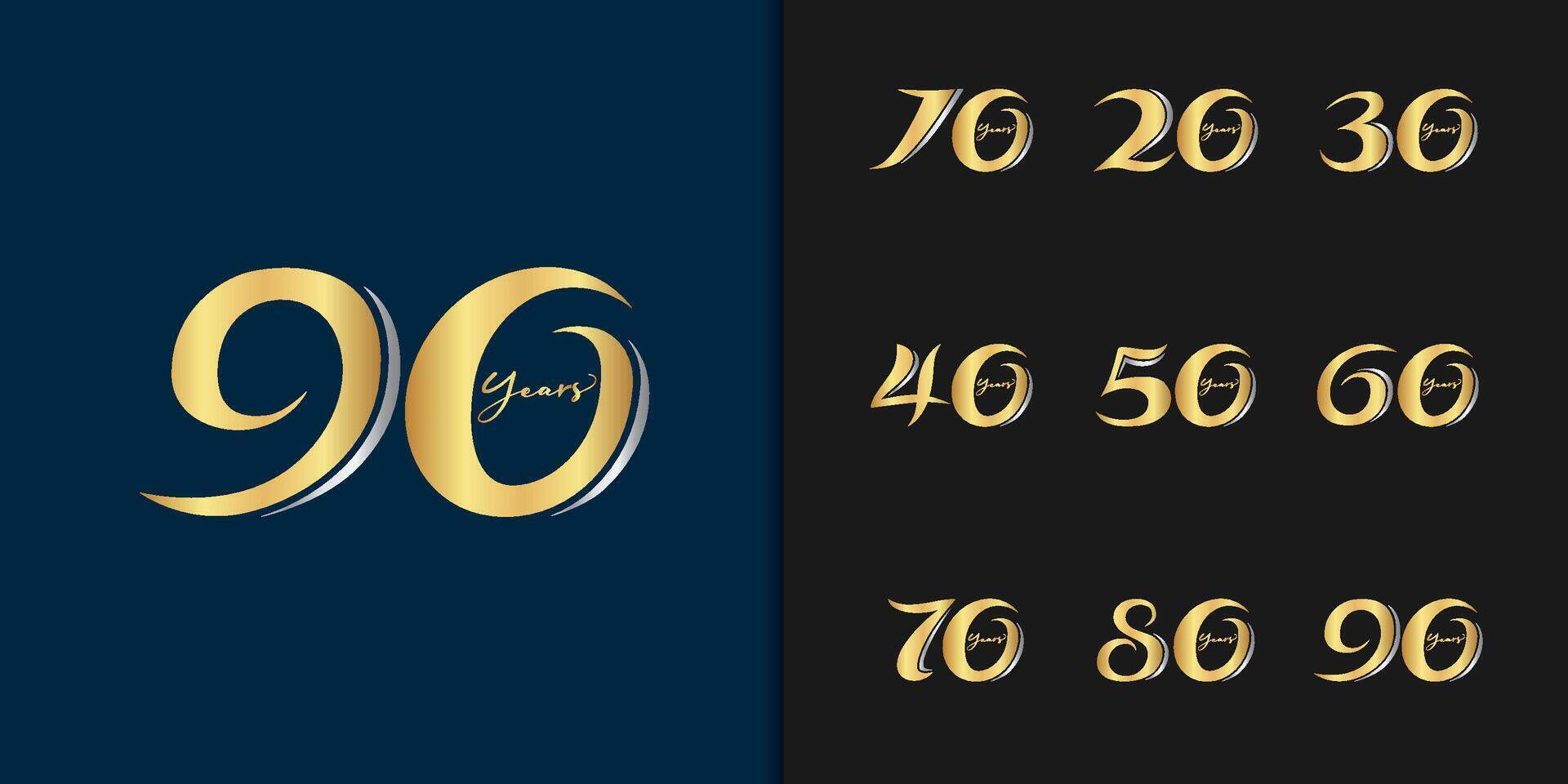 Golden anniversary celebration emblem design for company profile, leaflet, magazine, brochure, web, banner, invitation. vector