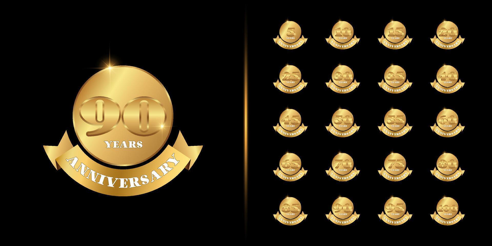 Golden anniversary celebration emblem design for company profile, leaflet, magazine, brochure, web vector