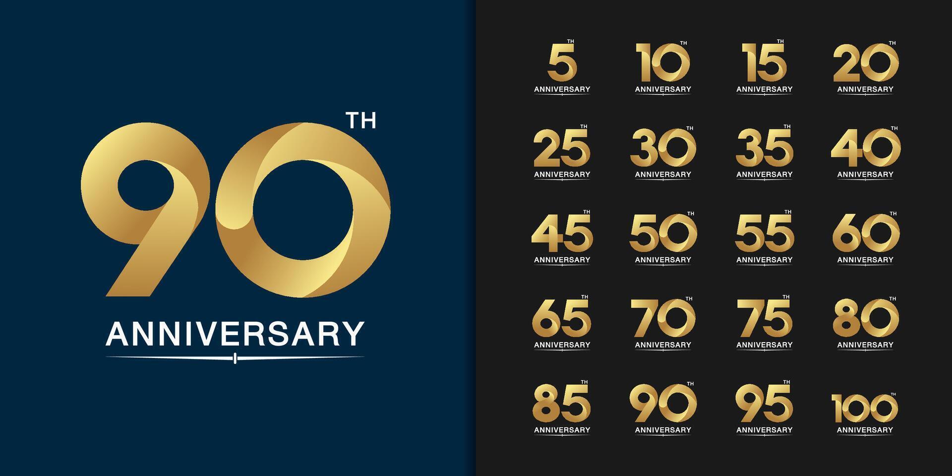 Golden anniversary celebration emblem design for company profile. vector