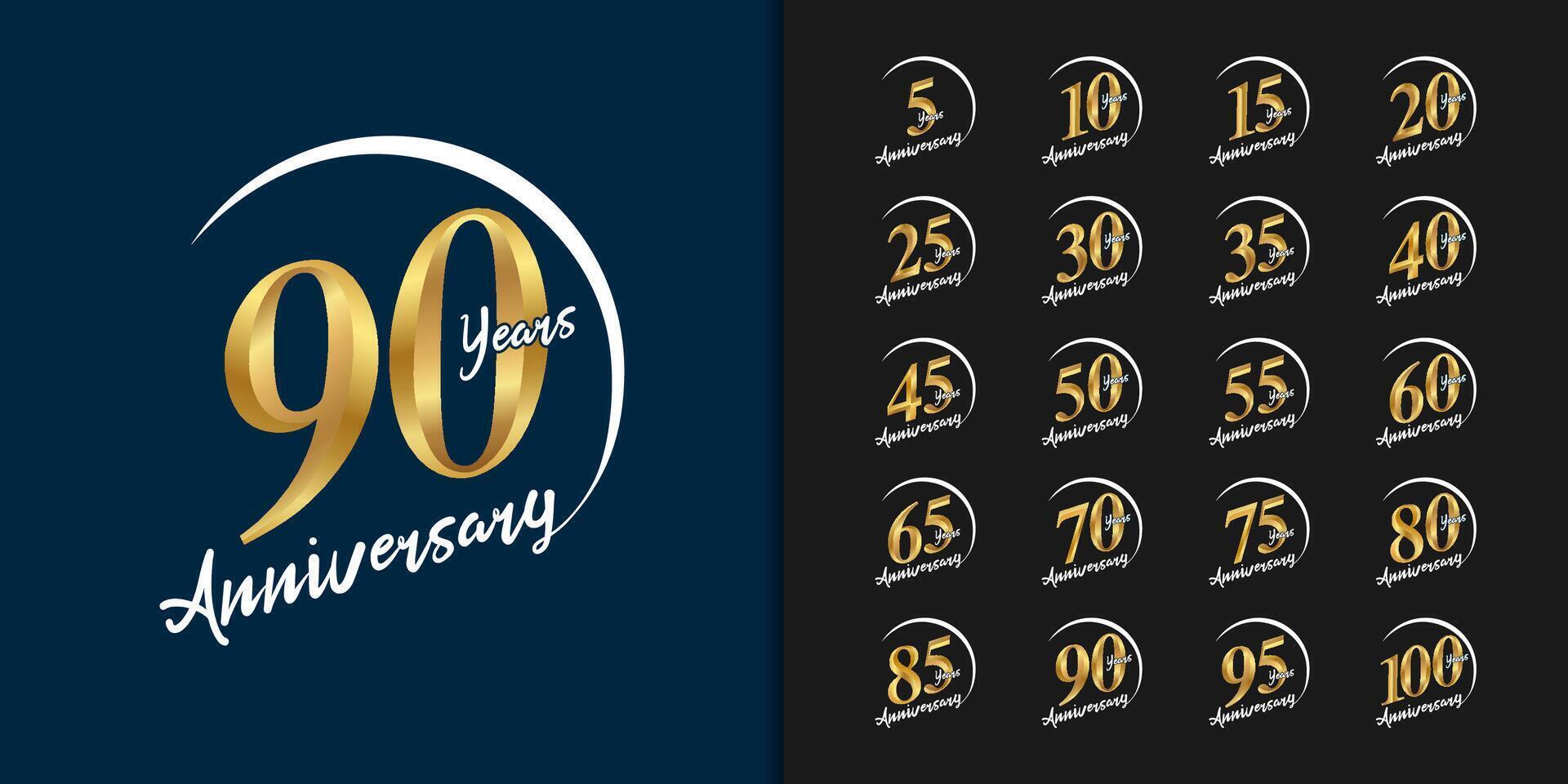 Golden anniversary celebration emblem design for company profile, leaflet, magazine, brochure, web, banner, invitation or greeting card. vector