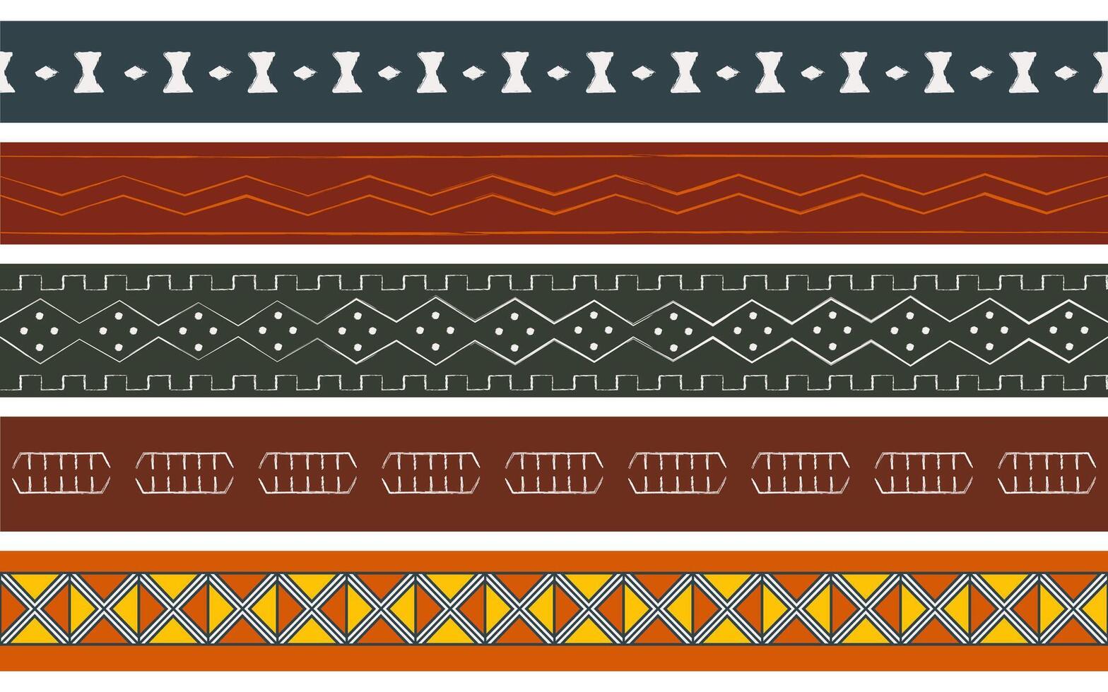 West Africa cloth seamless patterns vector