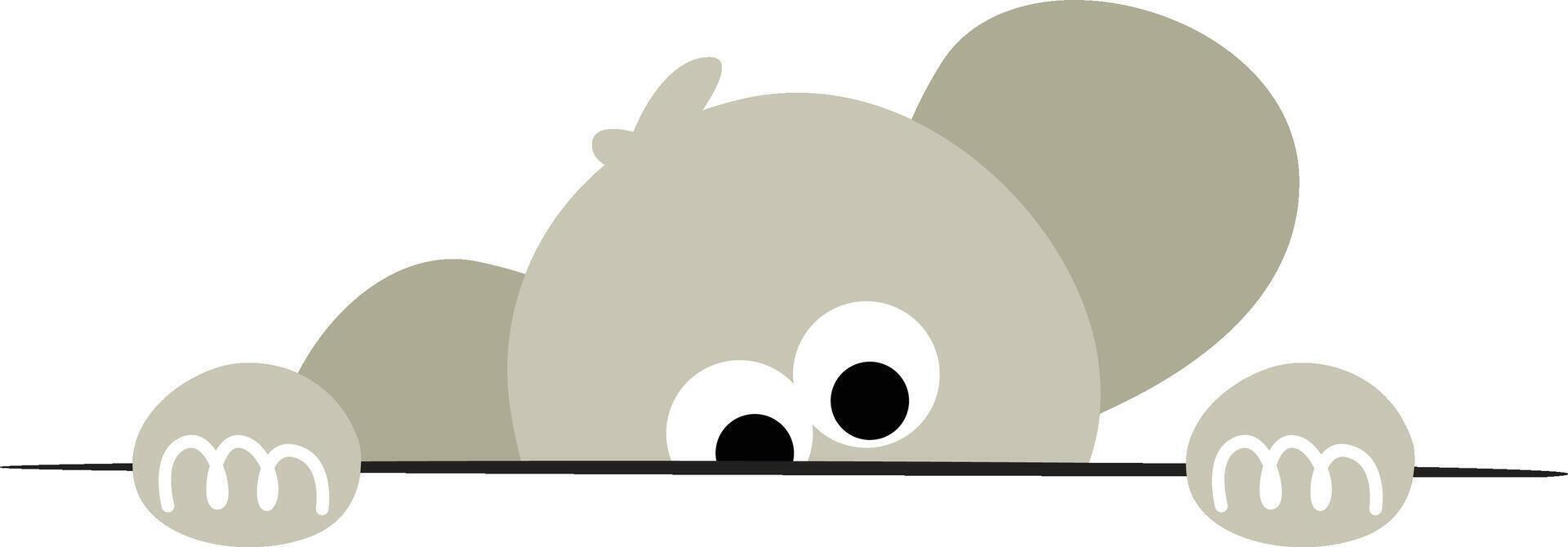 Playful Peeking Elephant with Wide Eyes vector