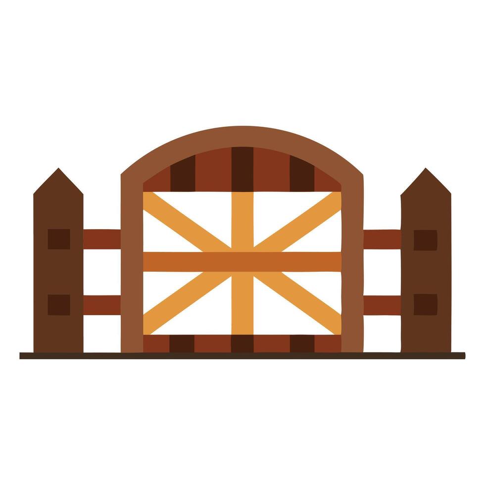 Classic Timber Gate Illustrations vector