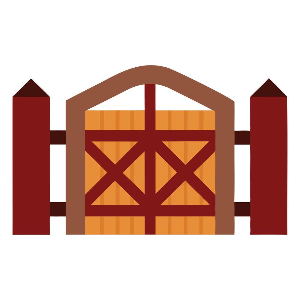 Rustic Wooden Gate Graphics vector