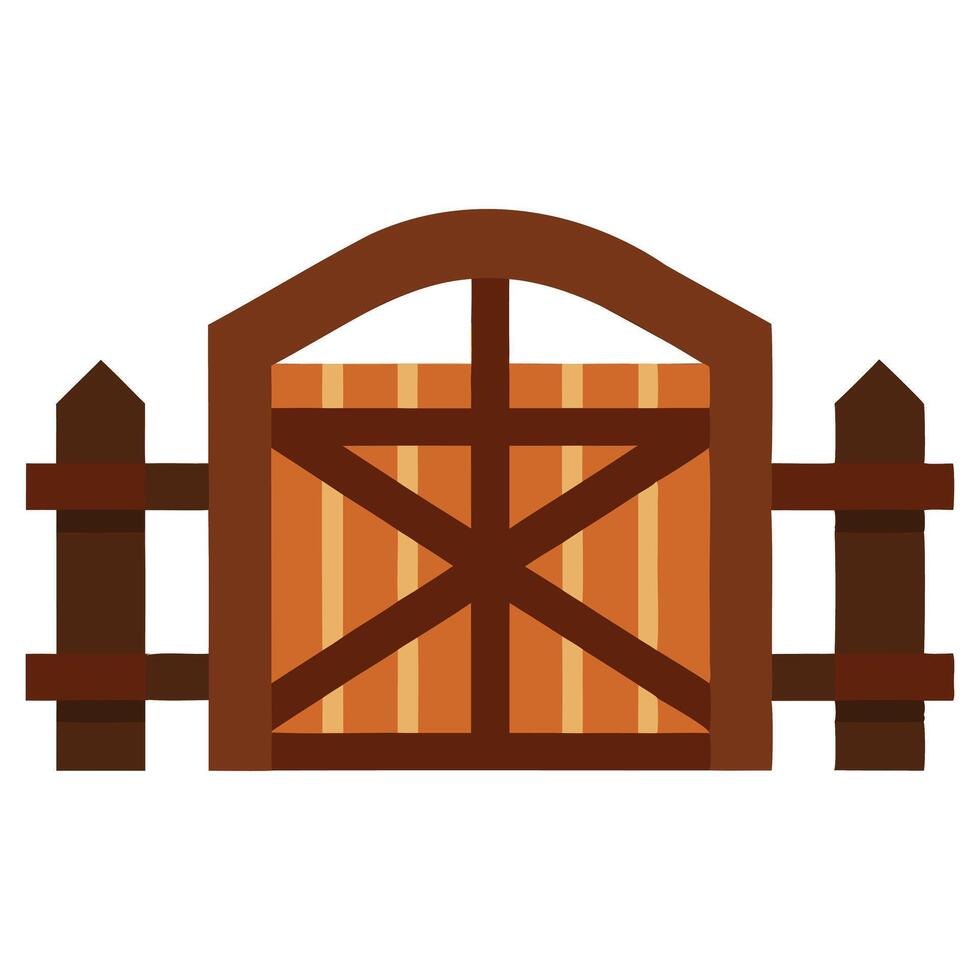 Farmhouse Style Wood Gate Art vector