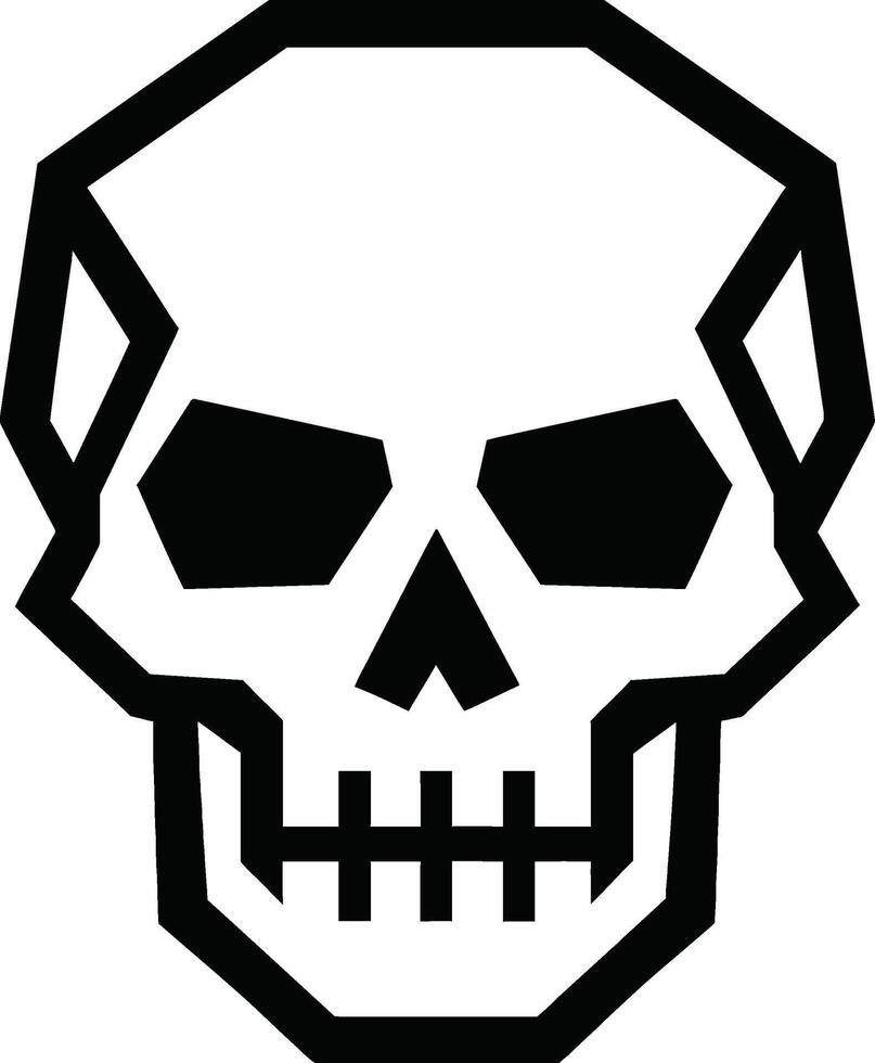 Minimalist Geometric Skull Icon vector
