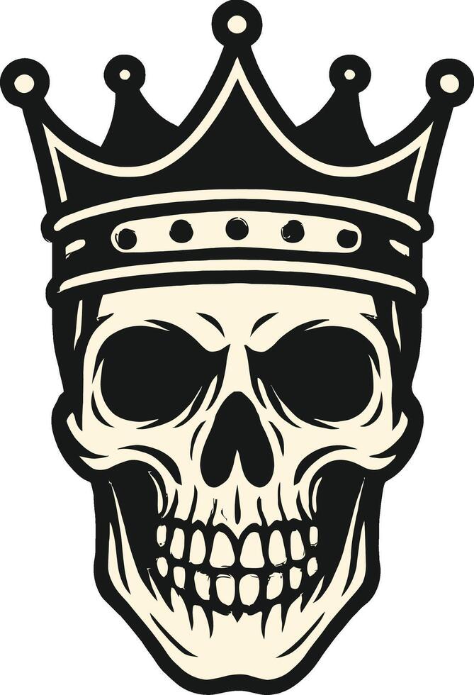 Regal Skull with Crown Icon vector