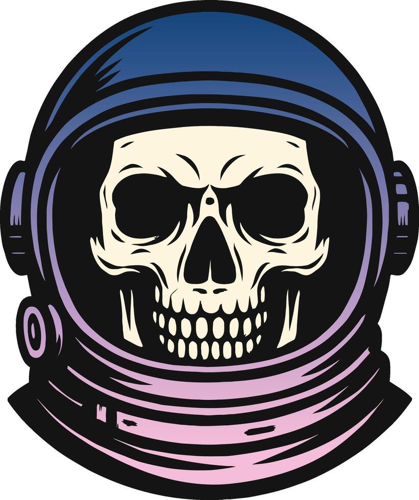 Astronaut Helmet with Skull Inside Logo vector