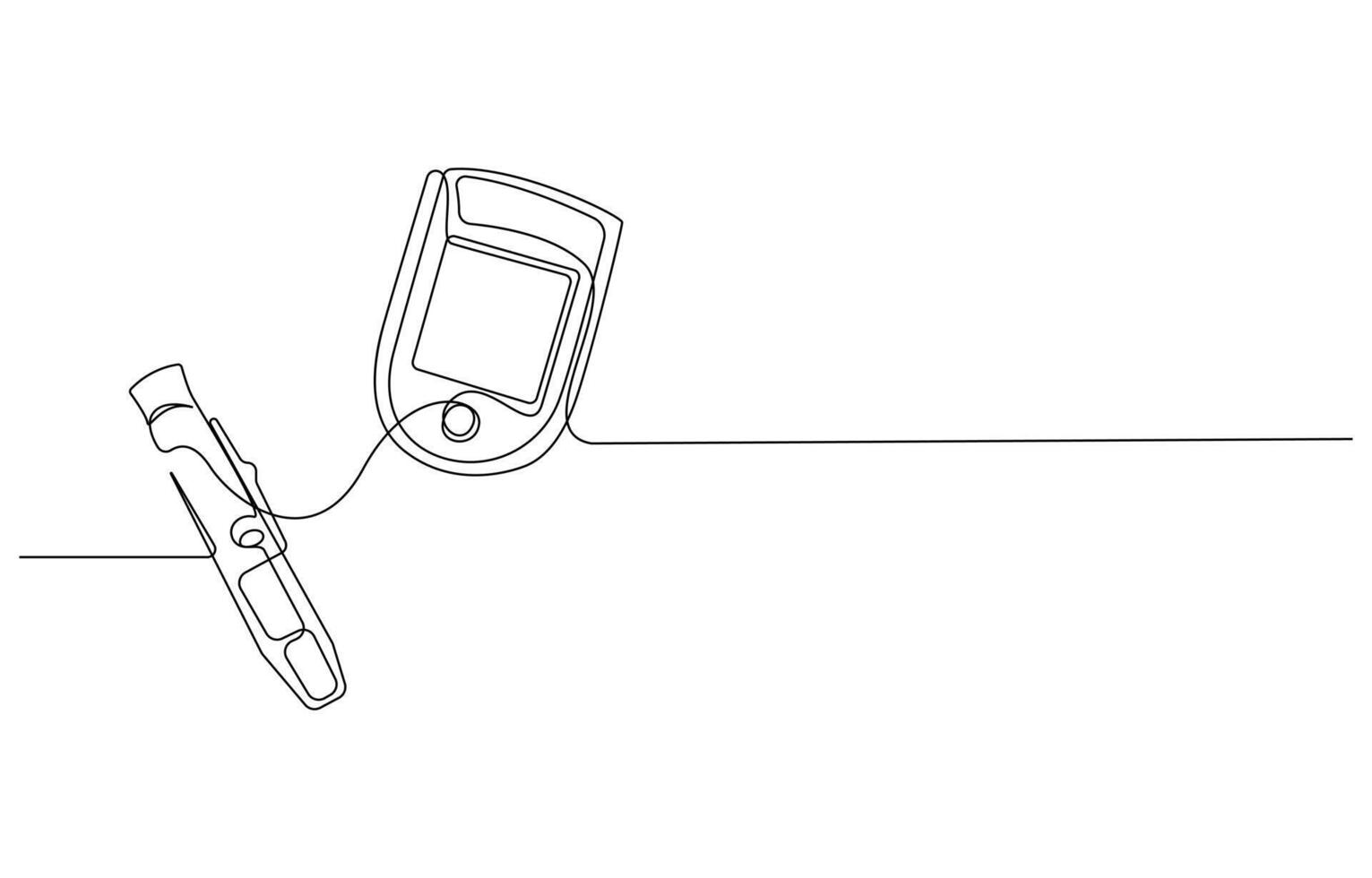 Diabetes Medical Device One Line Drawing vector