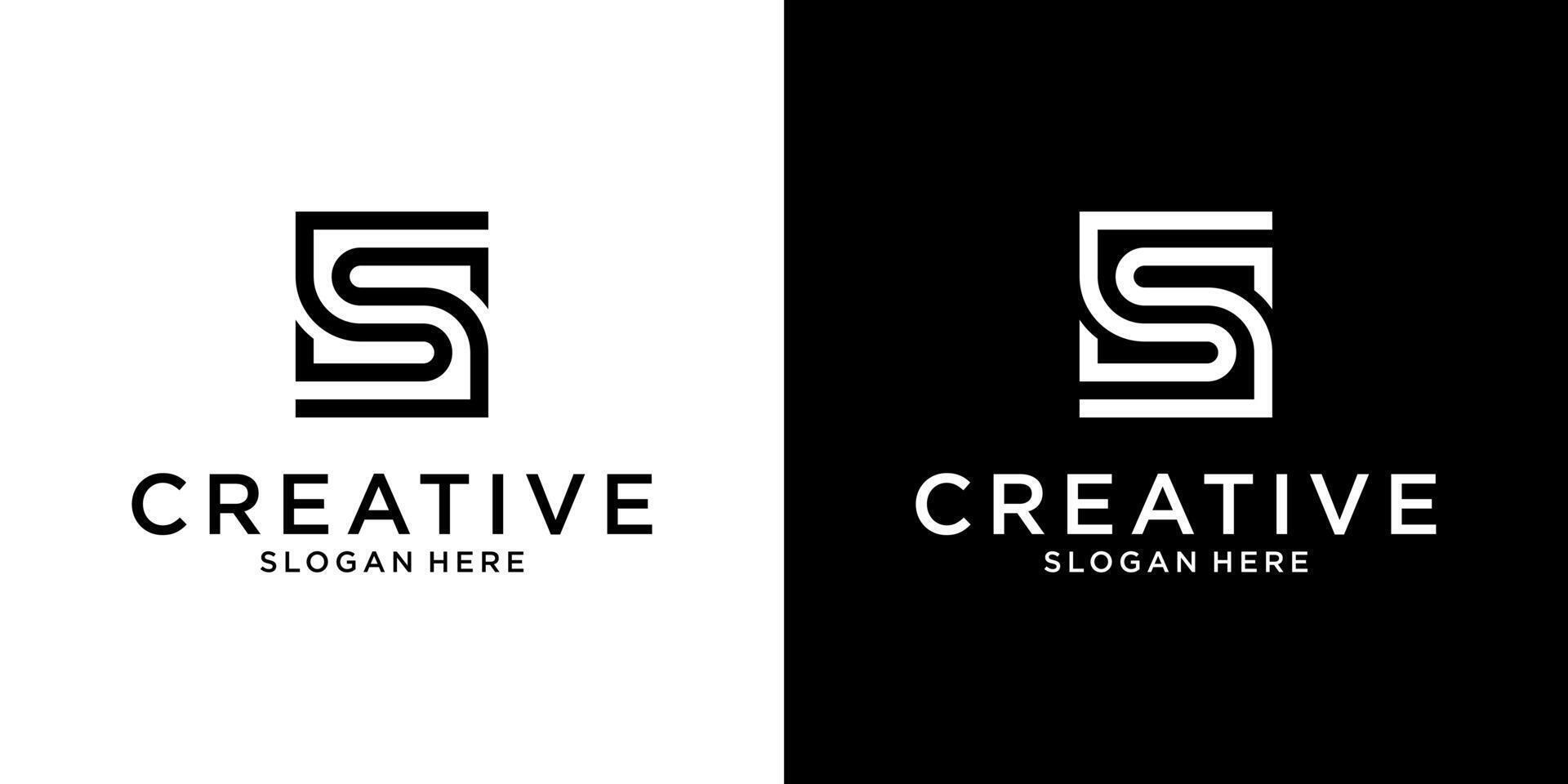 S or SS initial letter logo design concept vector