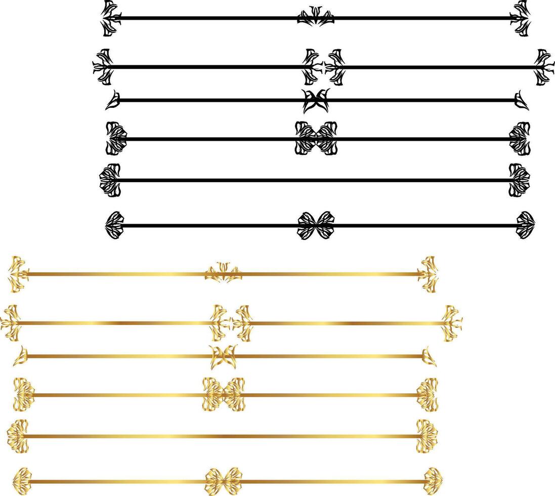 Decorative Dividers Collection in Gold and Black vector