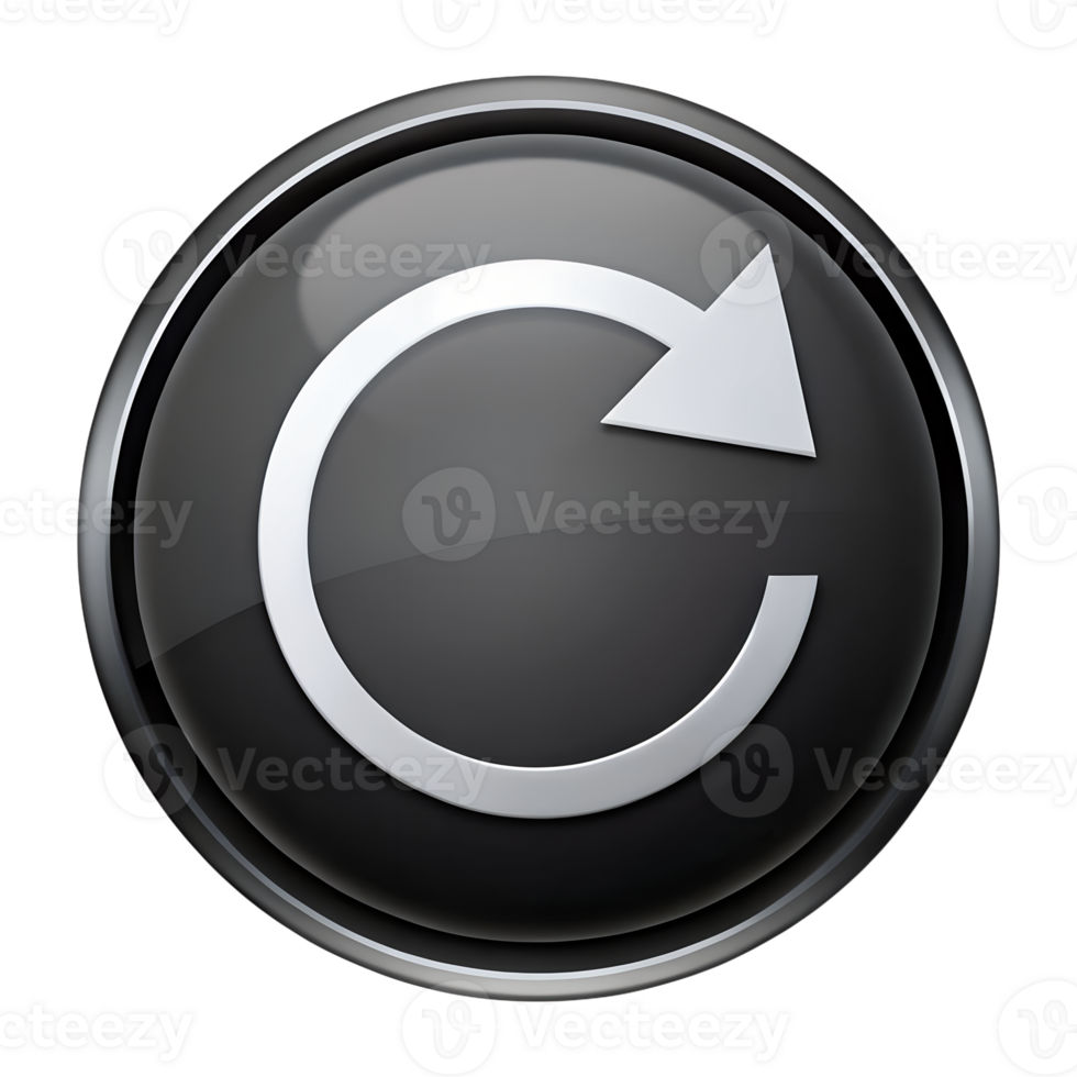 3D Black Round Refresh Arrow Icon png