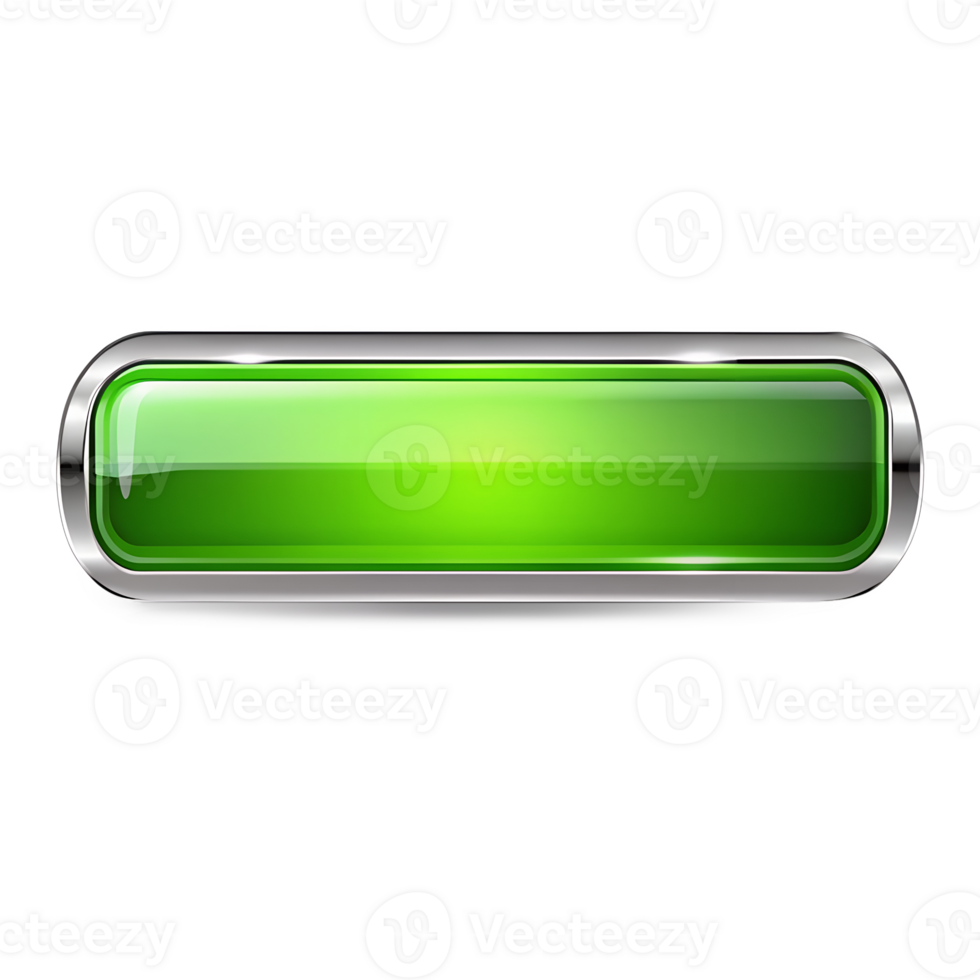 Highly Detailed Glossy Green Elongated Button png