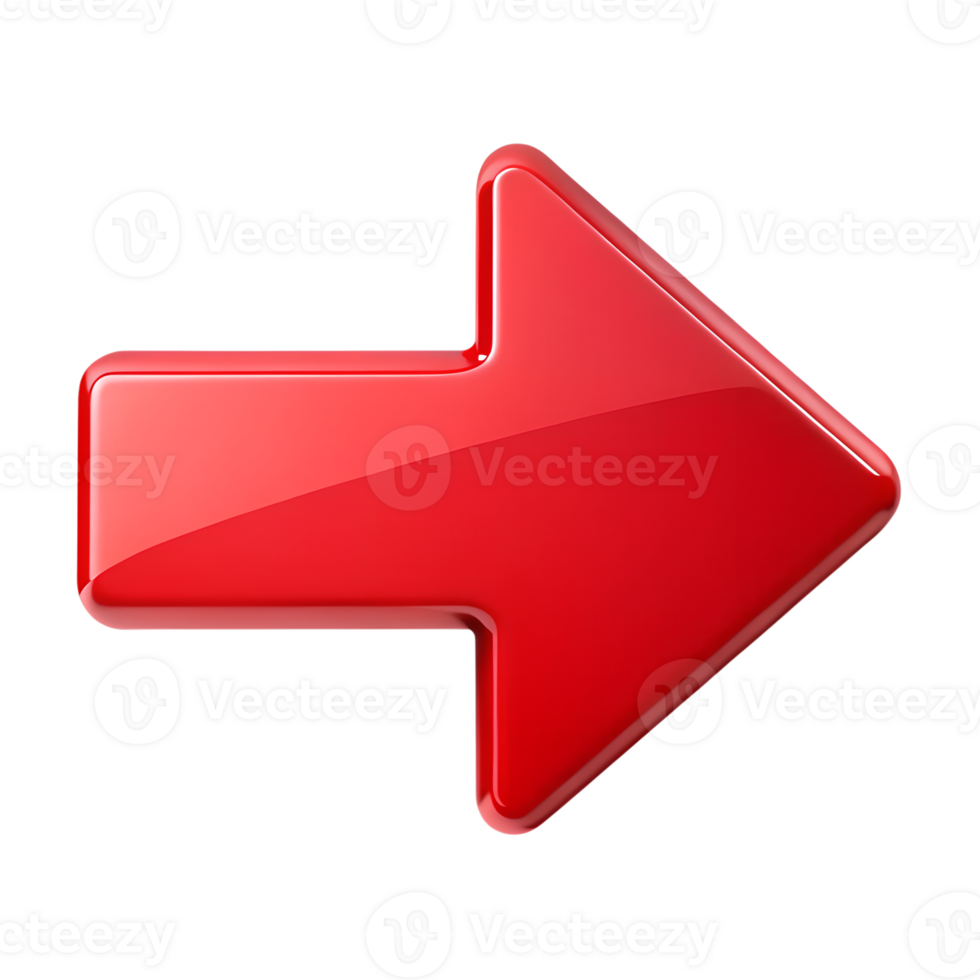 3D Pointing Red Arrow Icon png