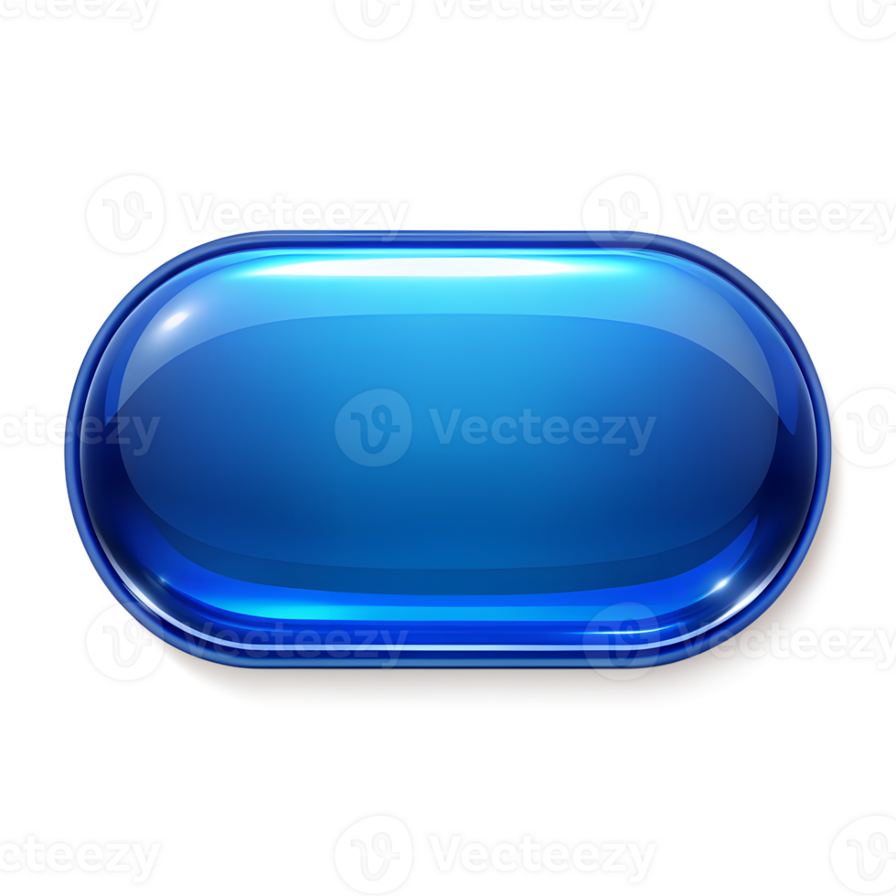 Large Glossy Elongated Blue Button png