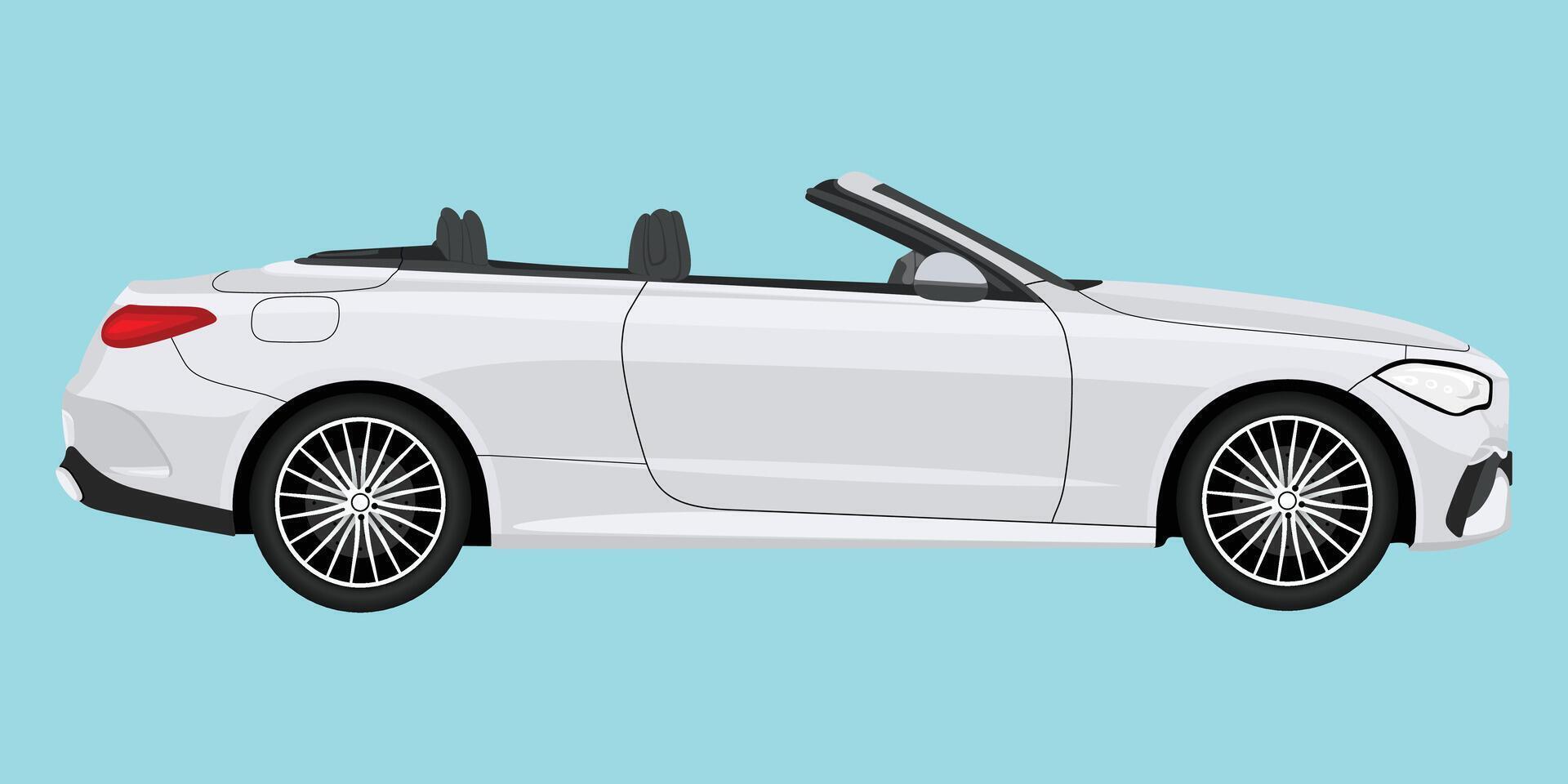 Professional car illustration of a sedan vehicle in front view with strong lighting and clean edges vector
