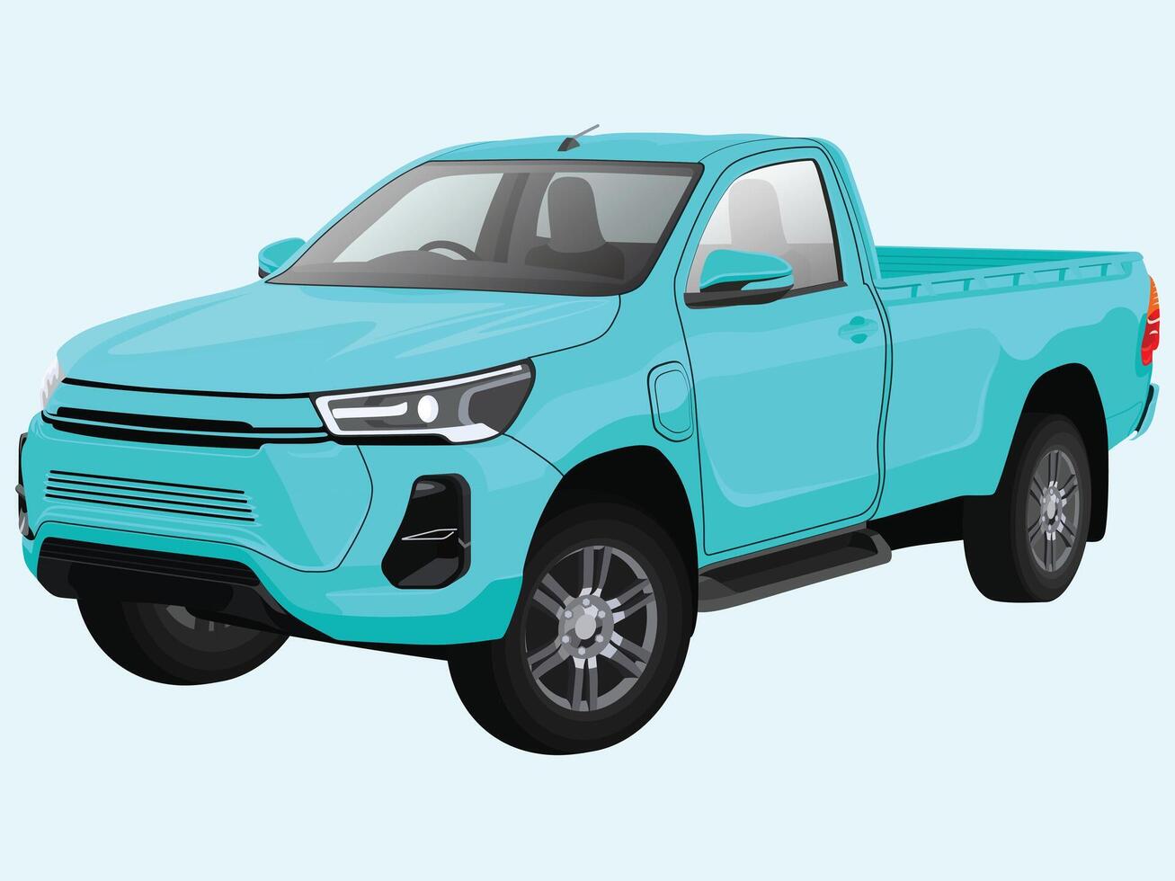 Realistic Cargo Pickup Truck Art vector
