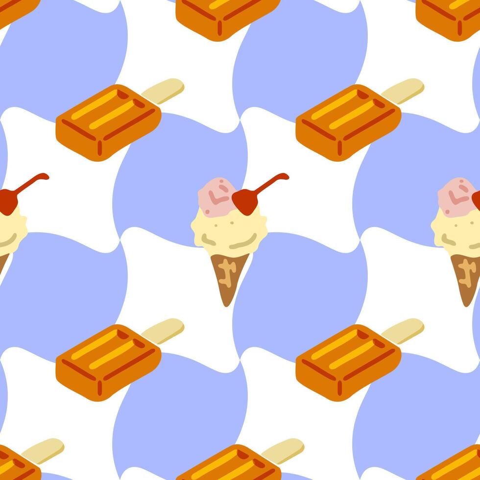 Ice Cream Seamless Summer Pattern vector