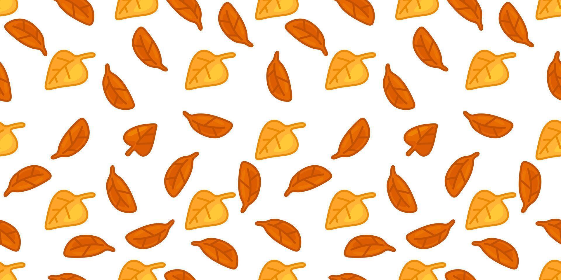 Seamless Autumn Leaf Scatter Pattern vector