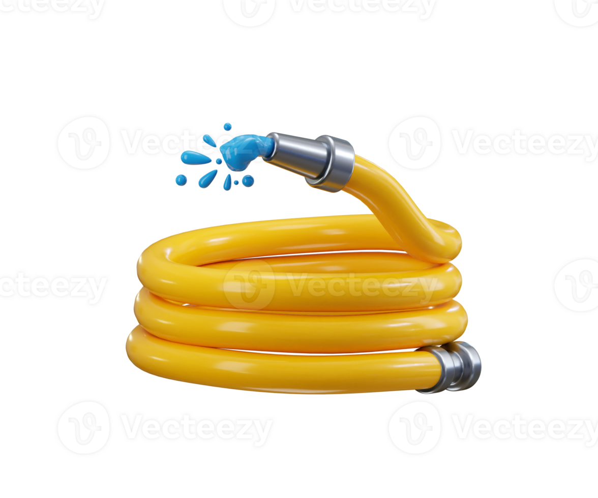 Water Hose icon 3d render concept of hose pipe gardening tools equipment icon illustration png