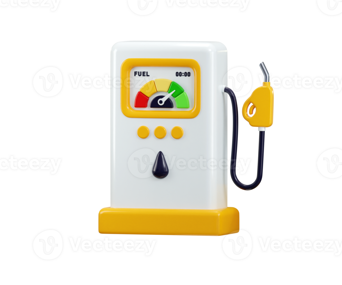 Fuel pump icon 3d render concept of Gas Pump, Green Energy, Clean Energy, Environmental Alternative Energy icon illustration png